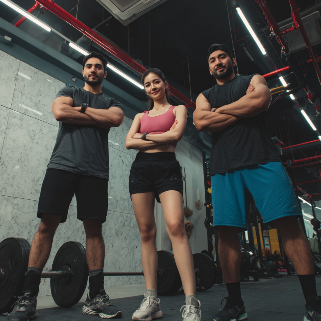 Turli yoshdagi O'zbekistonlik erkak va ayollar markaziy barqarorlik mashqlarini bajarayotgan, tabassumli va sog'lom